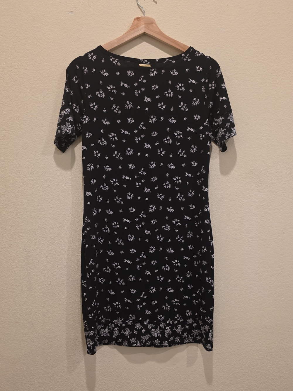 Michael Kors Black Floral Mini Dress short Sleeve Old Money Classic Feminine - Picture 4 of 8